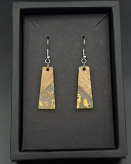 Kolczyki TRAPEZY ZE ZŁOTKIEM