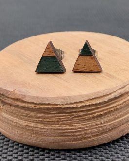 Kolczyki drewniane ASYMETRYCZNE TRÓJKĄTY