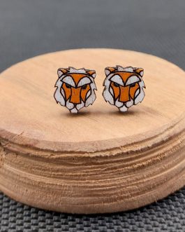 Kolczyki drewniane TYGRYSY