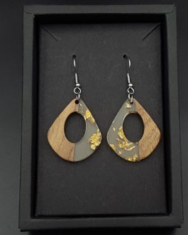 Kolczyki ŁEZKI ZE ZŁOTKIEM