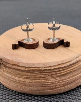 Kolczyki drewniane WIELORYBY