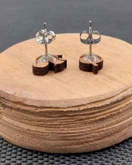 Kolczyki drewniane WIEWIÓRKA Z ŻOŁĘDZIEM