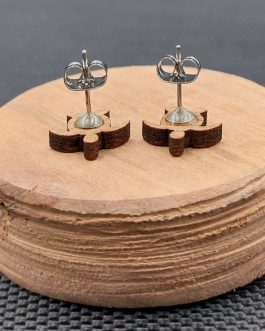 Kolczyki drewniane ŻÓŁWIE CIEMNOZIELONE