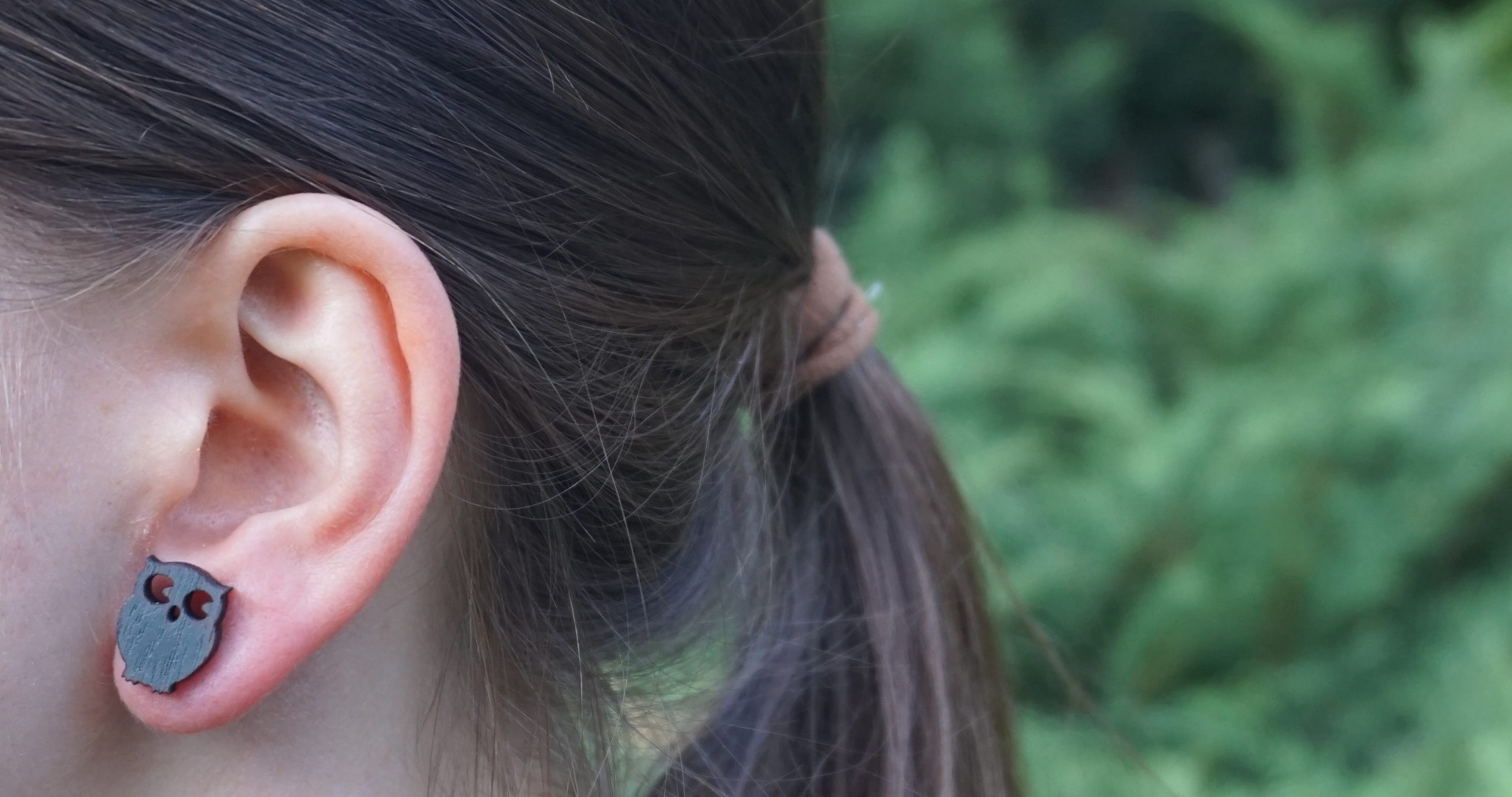 Kolczyki drewniane SOWY SZARE - obrazek 5