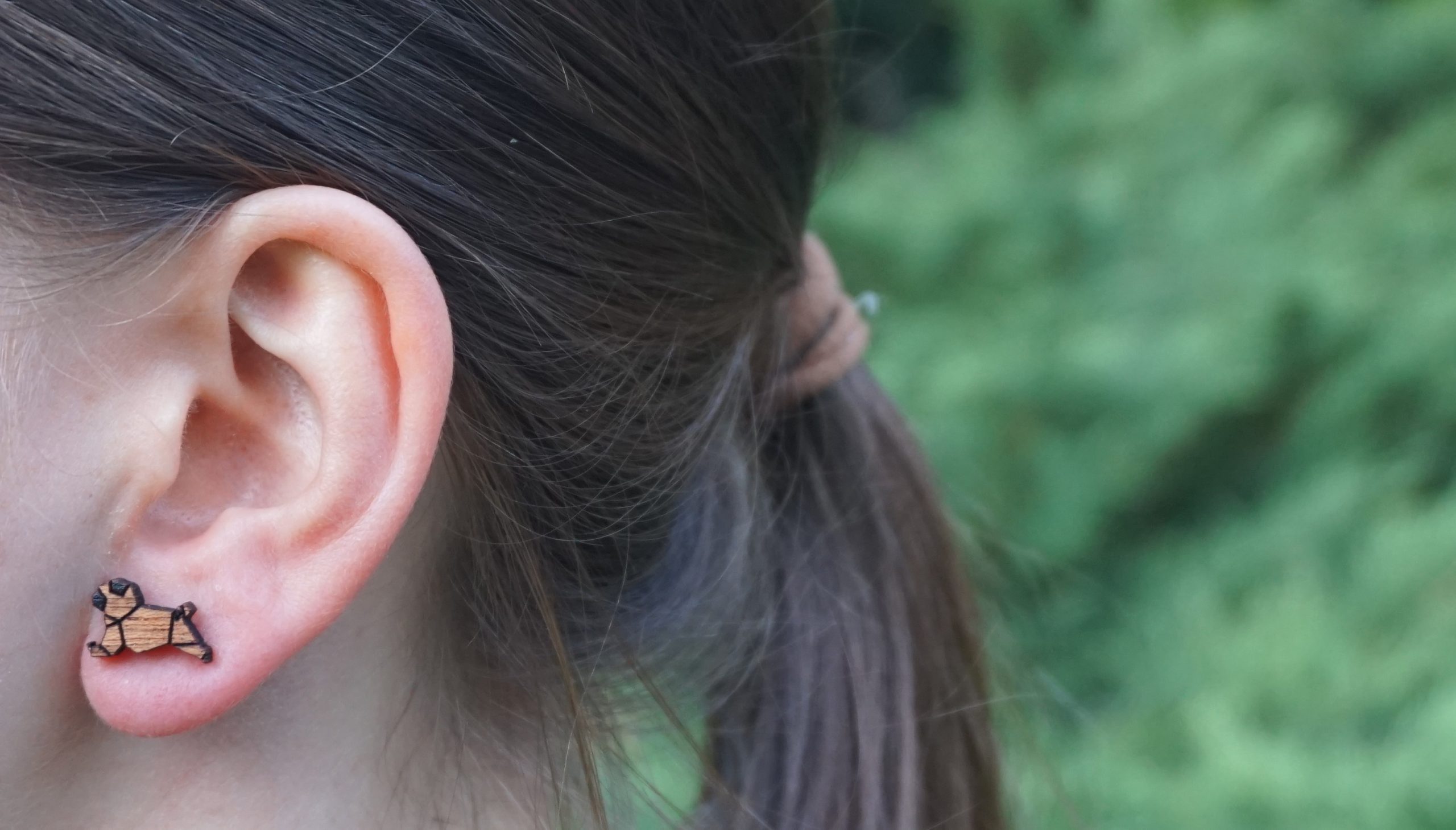 Kolczyki drewniane MOPSY - obrazek 5