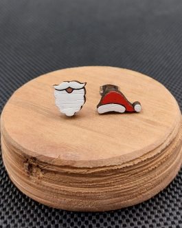 Kolczyki drewniane asymetryczne MIKOŁAJ