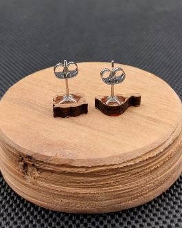 Kolczyki drewniane asymetryczne MIKOŁAJ