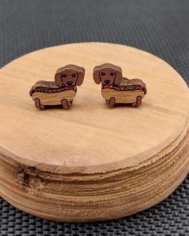 Kolczyki drewniane JAMNIKI HOT DOGI
