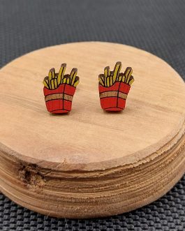 Kolczyki drewniane FRYTKI