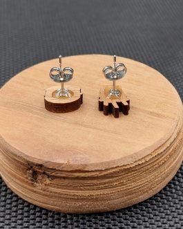 Kolczyki drewniane HAMBURGER I FRYTKI