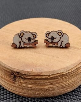 Kolczyki drewniane KOALA JASNY
