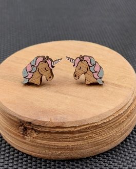 Kolczyki drewniane JEDNOROŻCE