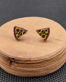 Kolczyki drewniane PIZZA