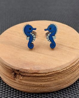 Kolczyki drewniane KONIKI MORSKIE