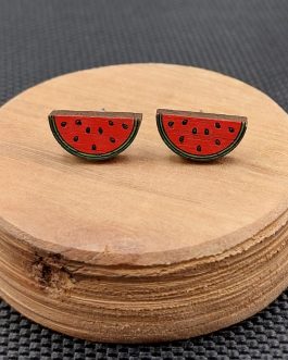 Kolczyki drewniane ARBUZ