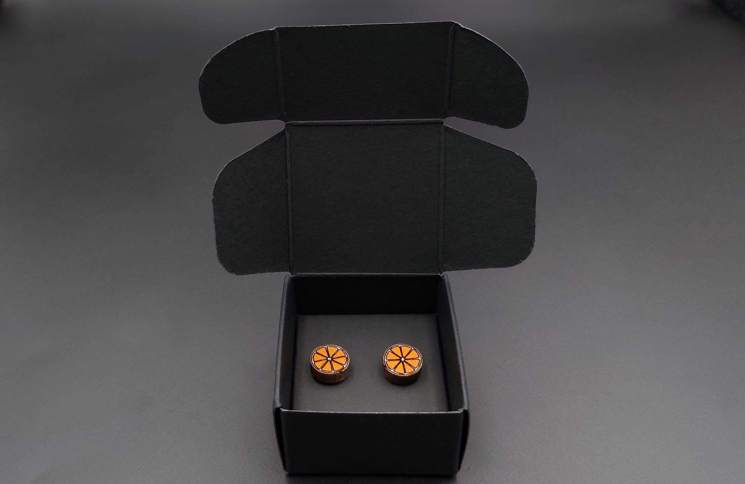 Kolczyki drewniane POMARAŃCZE - obrazek 4