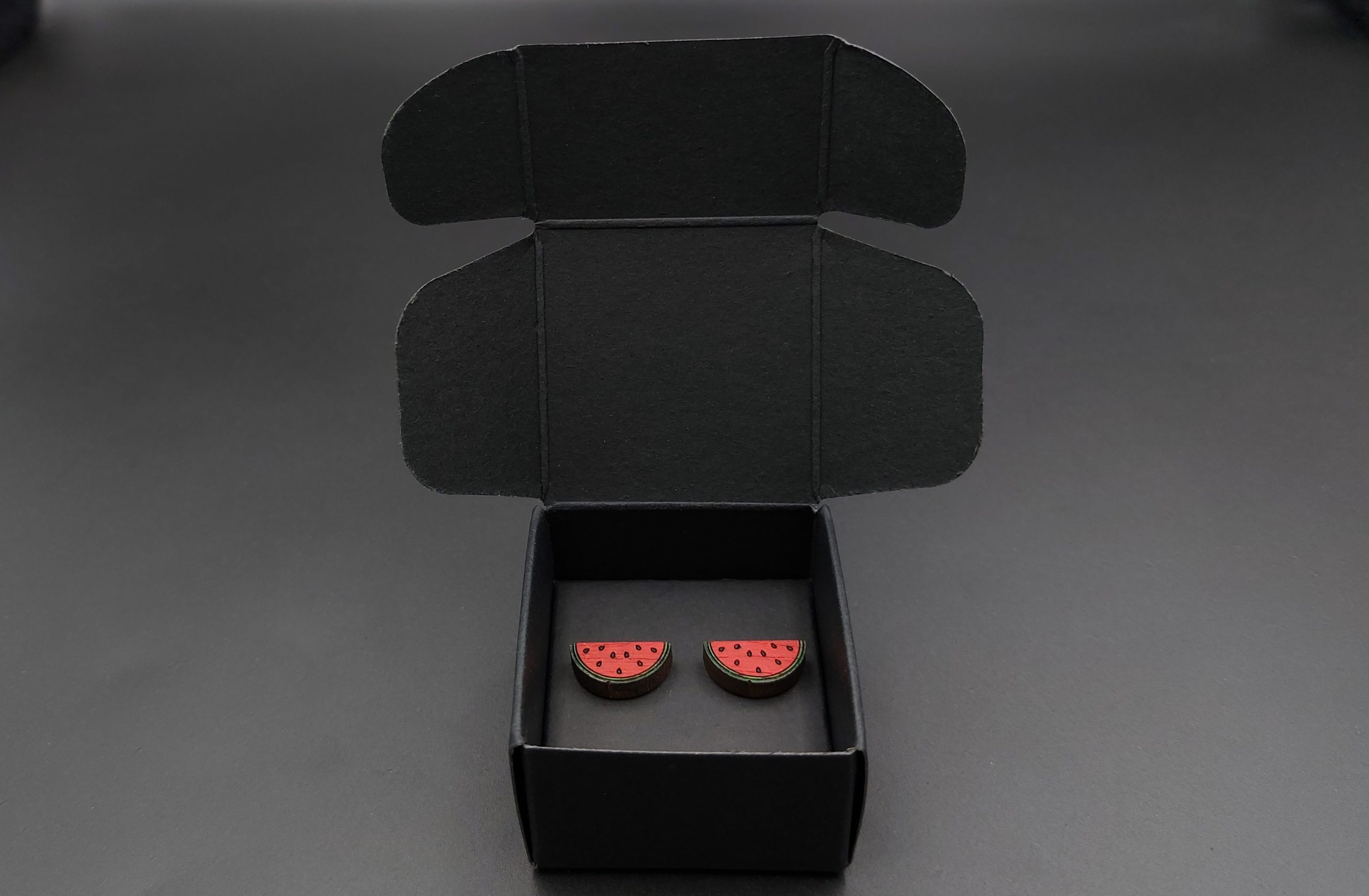 Kolczyki drewniane ARBUZ - obrazek 3