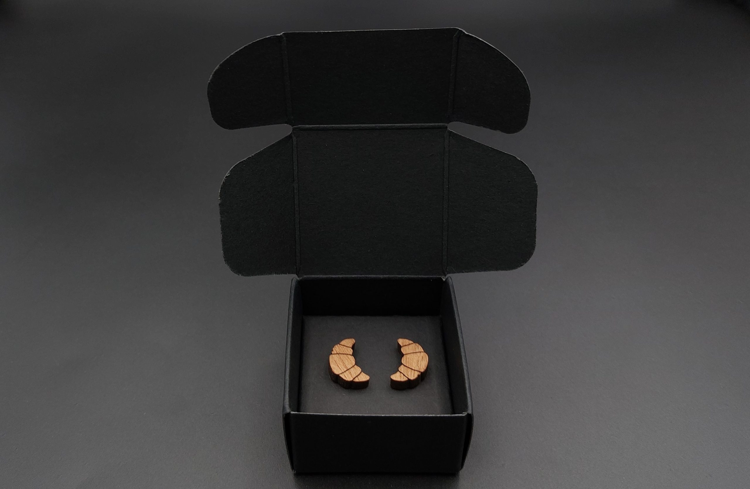 Kolczyki drewniane CROISSANT - obrazek 3