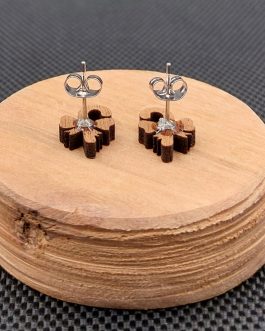 Kolczyki drewniane ŚWIĄTECZNE LASKI CUKROWE