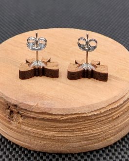 Kolczyki drewniane KOKARDY CZERWONE