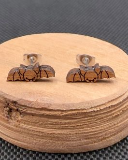 Kolczyki drewniane NIETOPERZE