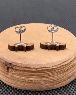 Kolczyki drewniane NIETOPERZE CZARNE