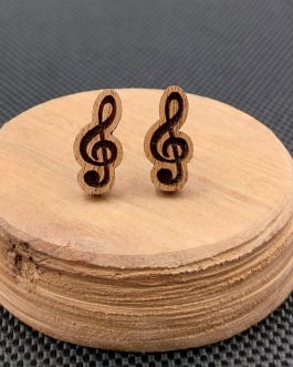 Kolczyki drewniane KLUCZ WIOLINOWY