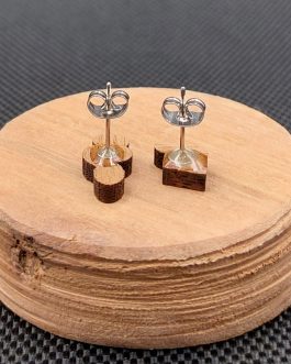 Kolczyki drewniane asymetryczne KLUCZ WIOLINOWY I NUTY