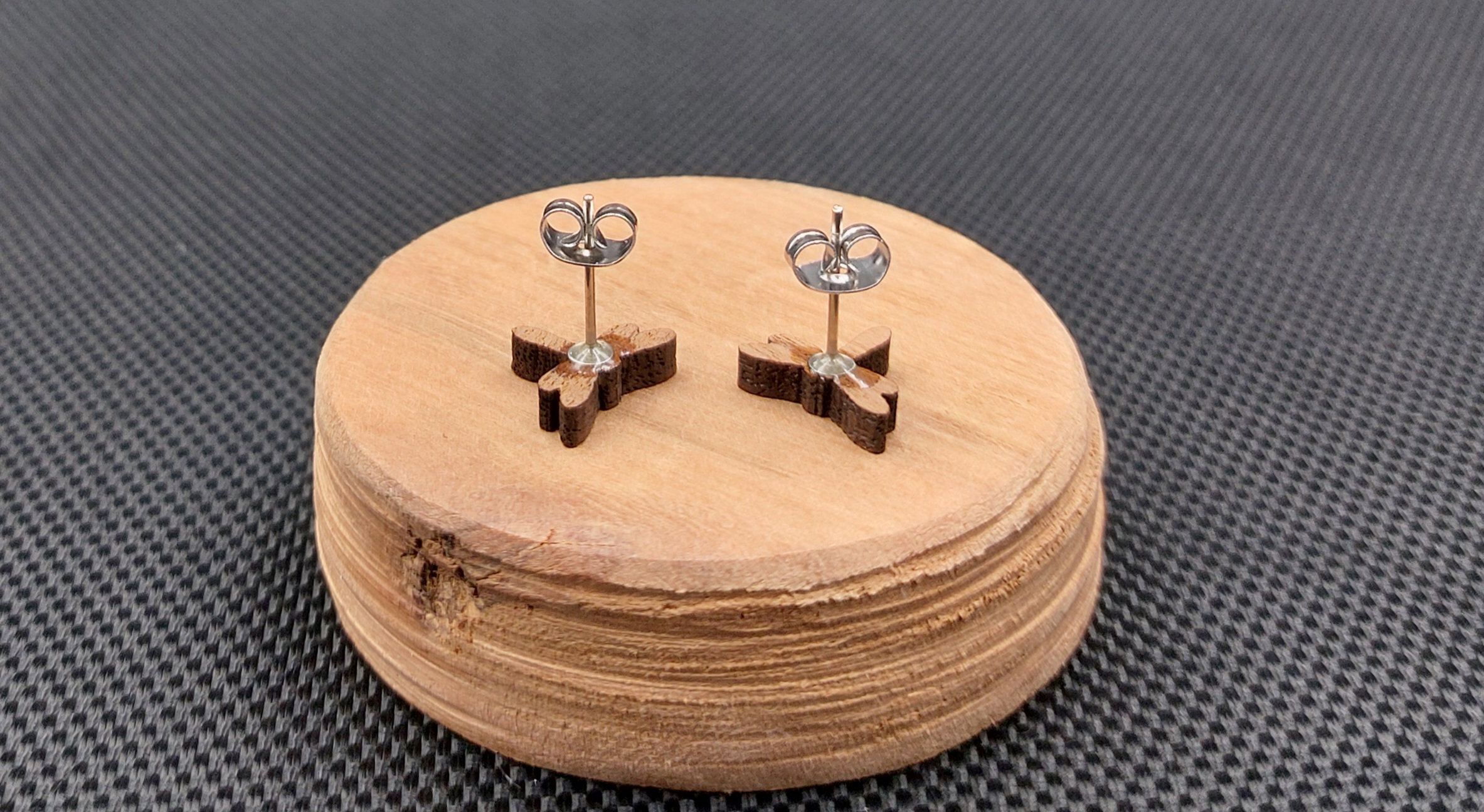 Kolczyki drewniane WAŻKI - obrazek 2
