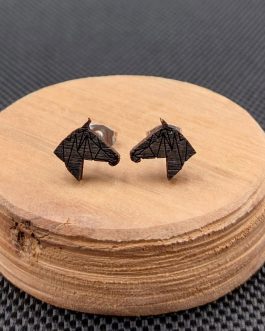 Kolczyki drewniane KONIE CZARNE