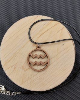 Wisiorek drewniany ZNAK ZODIAKU WODNIK