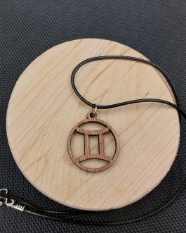 Wisiorek drewniany ZNAK ZODIAKU BLIŹNIĘTA