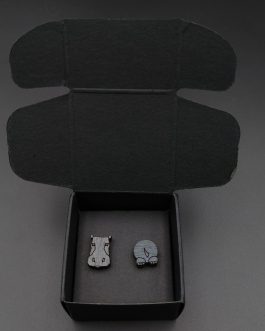 Kolczyki drewniane asymetryczne HIPOPOTAM