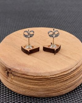 Kolczyki drewniane KONIE BRĄZOWE Z BIAŁĄ STRZAŁKĄ