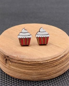 Kolczyki drewniane BABECZKI BIAŁE