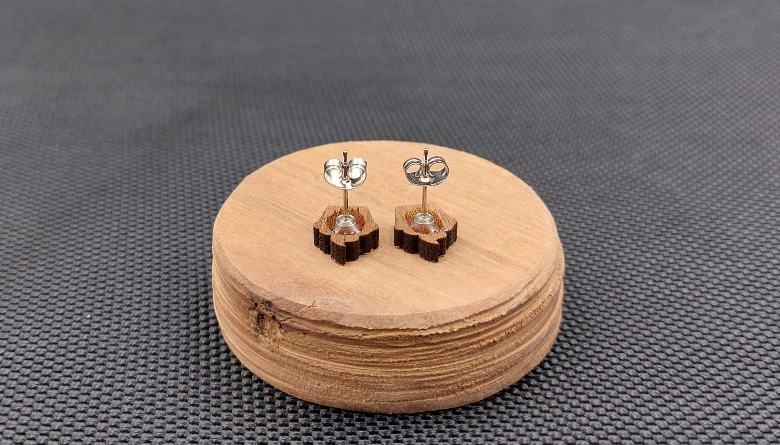 Kolczyki drewniane BABECZKI RÓŻOWE - obrazek 2