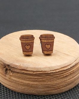 Kolczyki drewniane KAWA