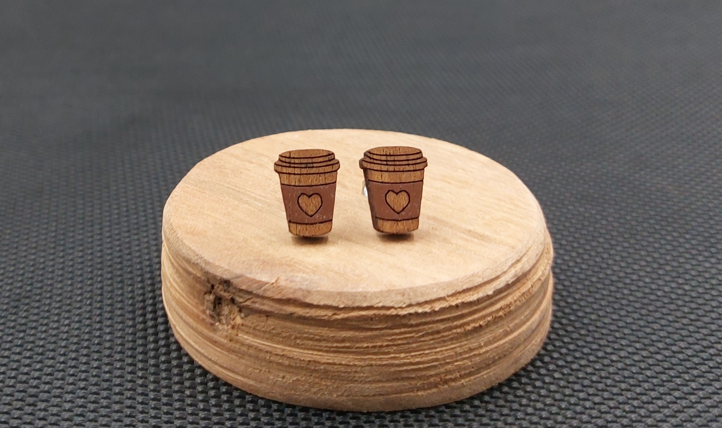 Kolczyki drewniane KAWA