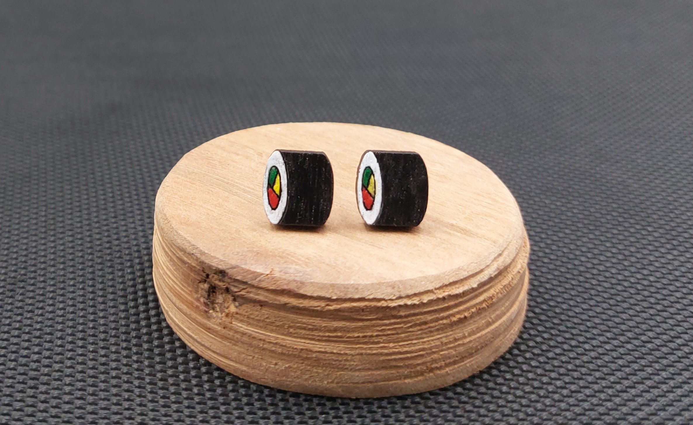 Kolczyki drewniane SUSHI
