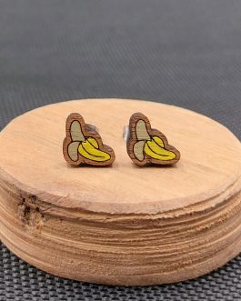Kolczyki drewniane BANANY