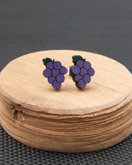 Kolczyki drewniane WINOGRONA
