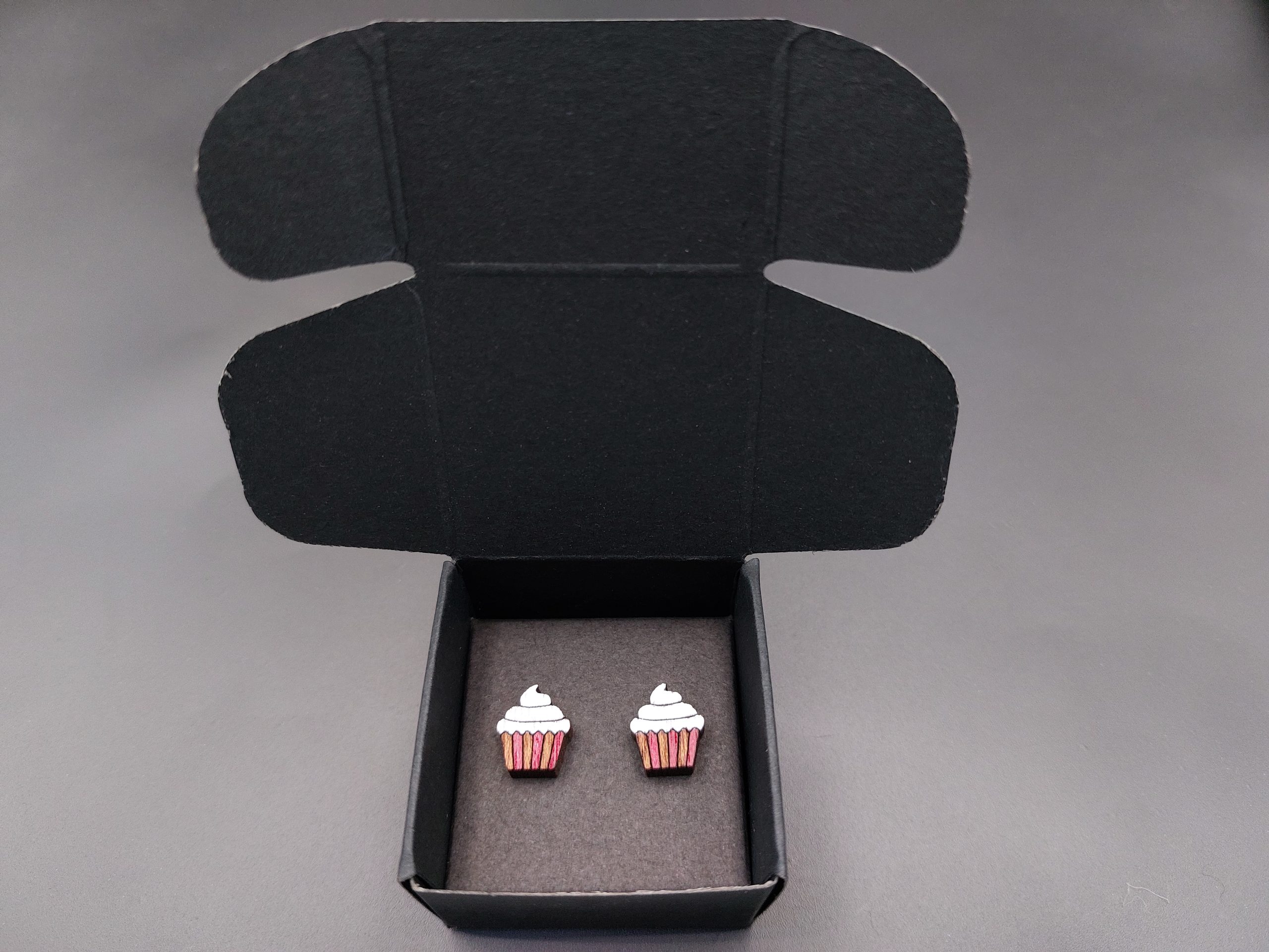 Kolczyki drewniane BABECZKI BIAŁE - obrazek 3