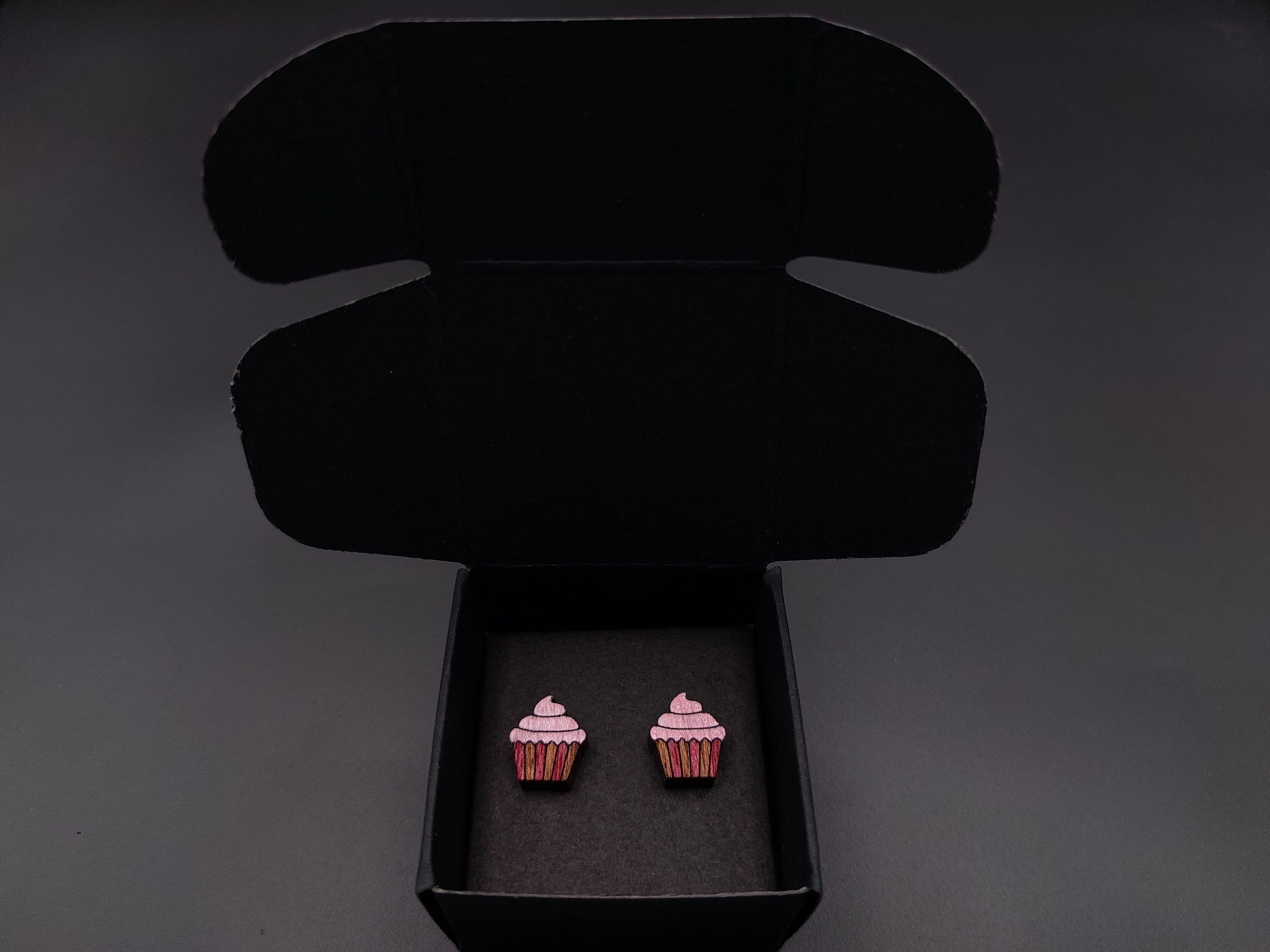 Kolczyki drewniane BABECZKI RÓŻOWE - obrazek 3