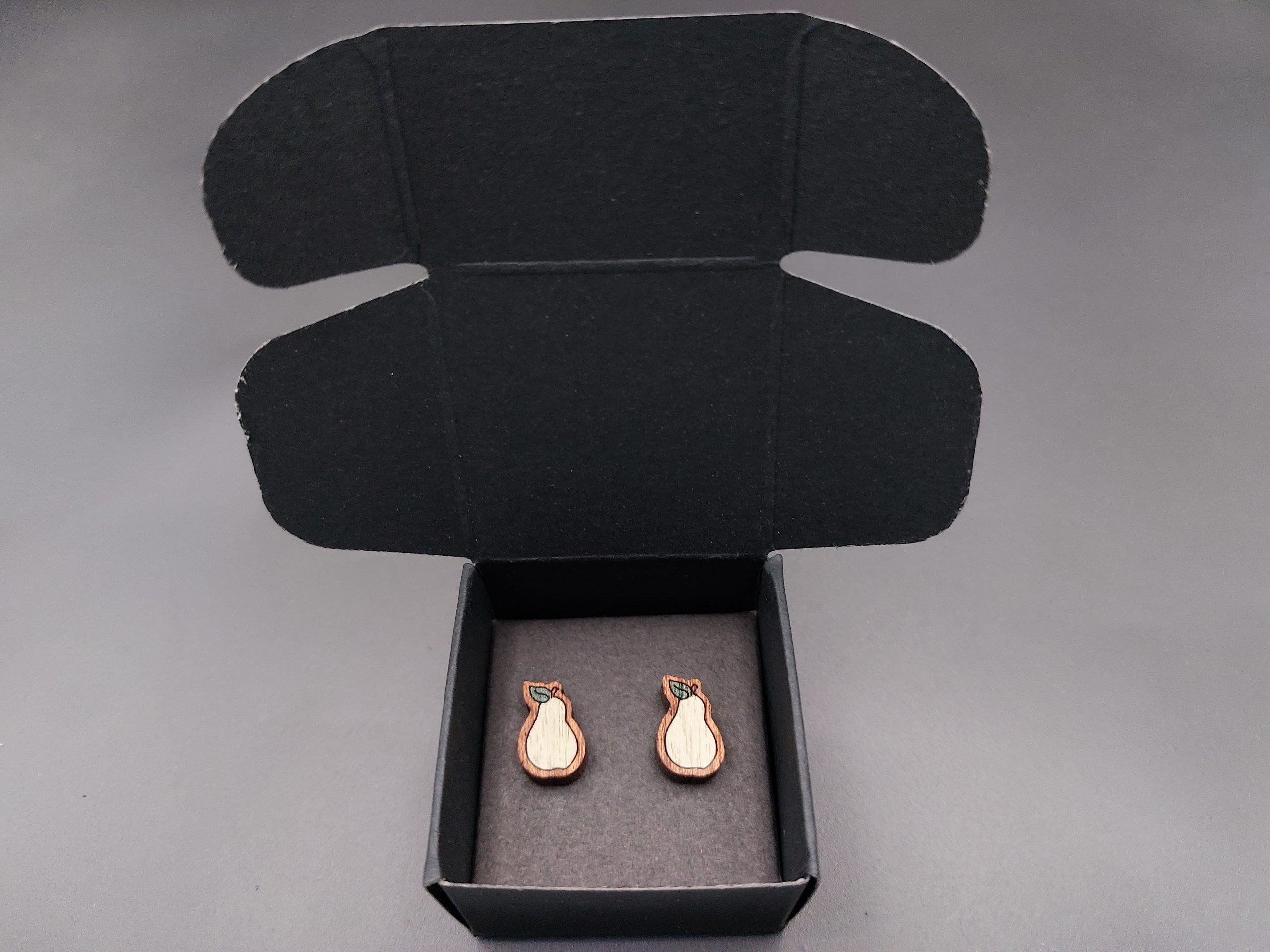 Kolczyki drewniane GRUSZKI - obrazek 3